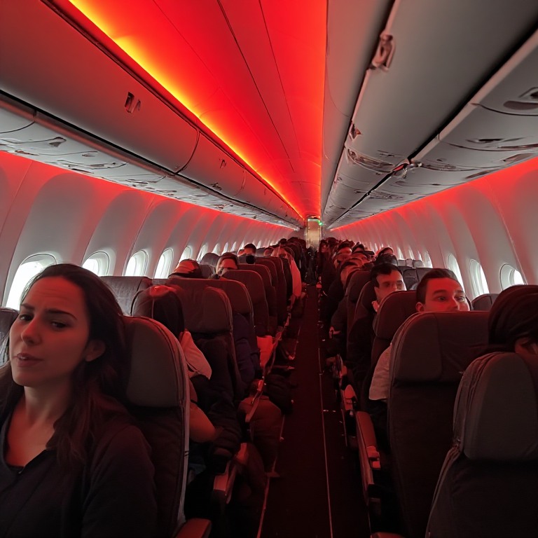 Red Cabin Light Dramatic Flight